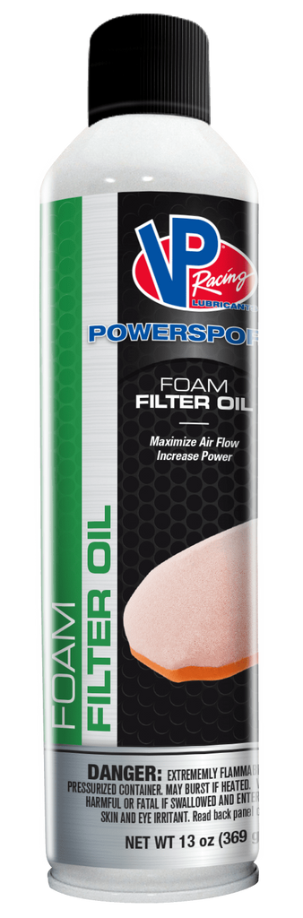 VP Racing VP7950020
Air Filter Oil; Powersports; 13 Ounce; Aerosol Can; Each; For Foam Filters - Lee Motorsports