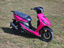 Load image into Gallery viewer, 2022 RaceStar 50 Raspberry Scooter on clearance at Lee Motorsports, located between Joplin and Seneca, MO, featuring a 49cc engine, USB charging port, and sleek design.