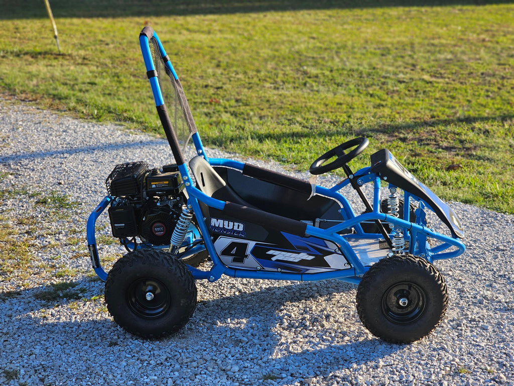 MotoTec Mud Monster 98cc Kids Go Kart Full Suspension Blue – Lee Motorsports