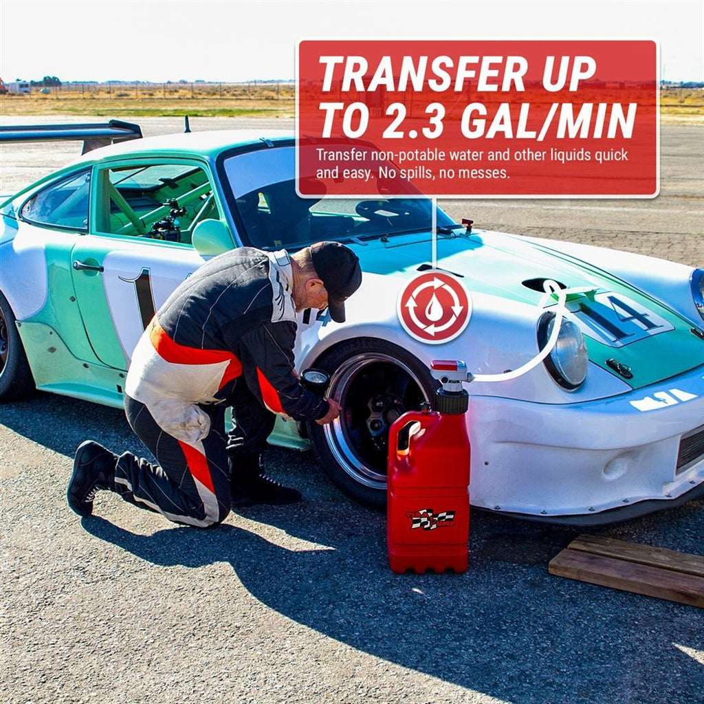Tera Electric Fuel Transfer Pump & 5 Gallon Fuel Jug - Lee Motorsports