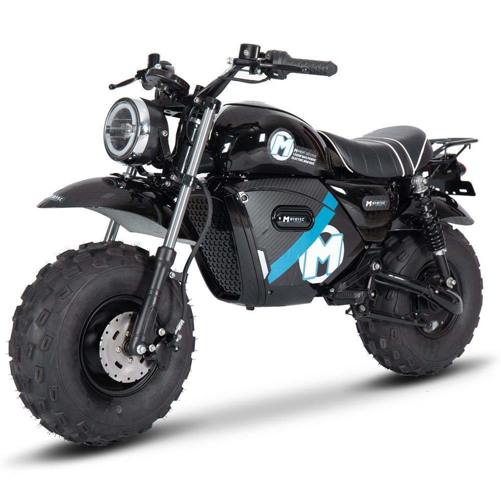 MotoTec 60v 1500w Electric Powered Mini Bike Lithium Black Offroad Tires - Lee Motorsports