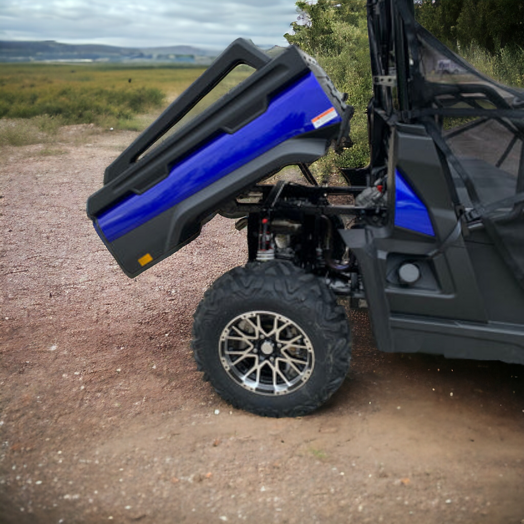 Versatile UTV with luxury and rugged features.