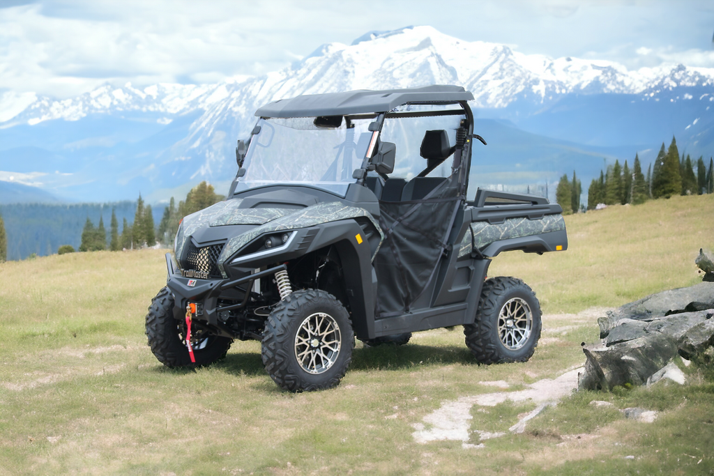 Master any terrain with four-wheel drive UTV capability.