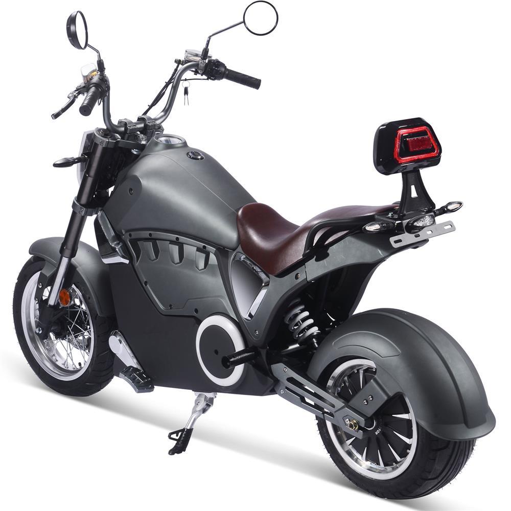 MotoTec Typhoon 72v 30ah 3000w Lithium Electric Scooter Gray - Lee Motorsports