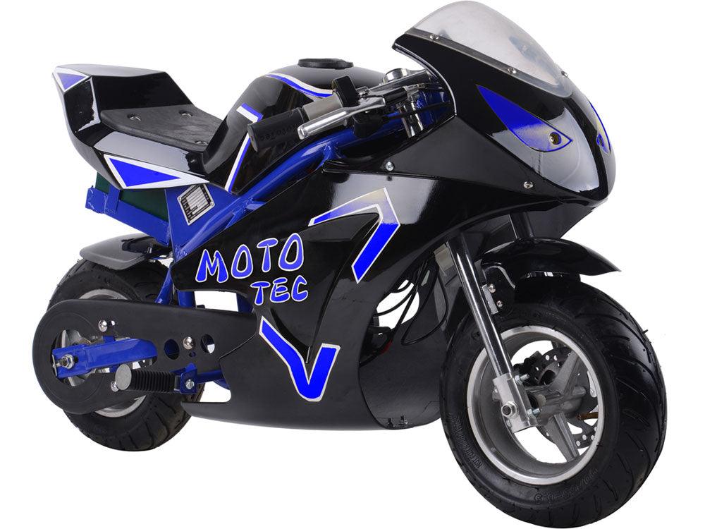 MotoTec 36v 500w Electric Pocket Bike GT Blue - Lee Motorsports