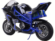 Load image into Gallery viewer, MotoTec 36v 500w Electric Pocket Bike GT Blue - Lee Motorsports