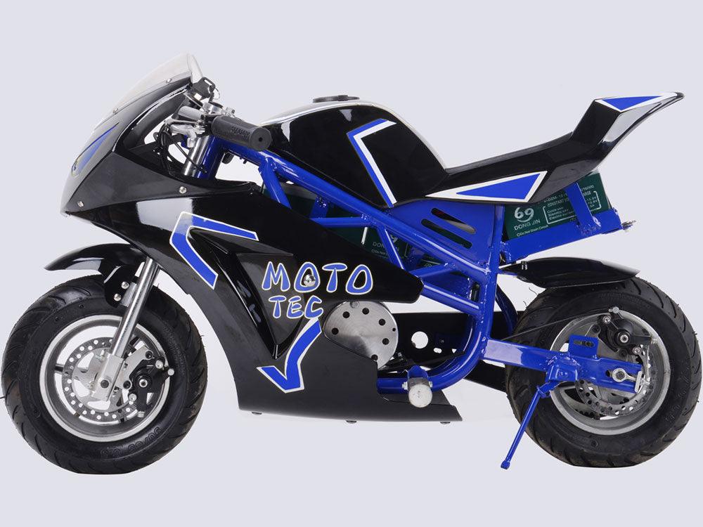MotoTec 36v 500w Electric Pocket Bike GT Blue - Lee Motorsports