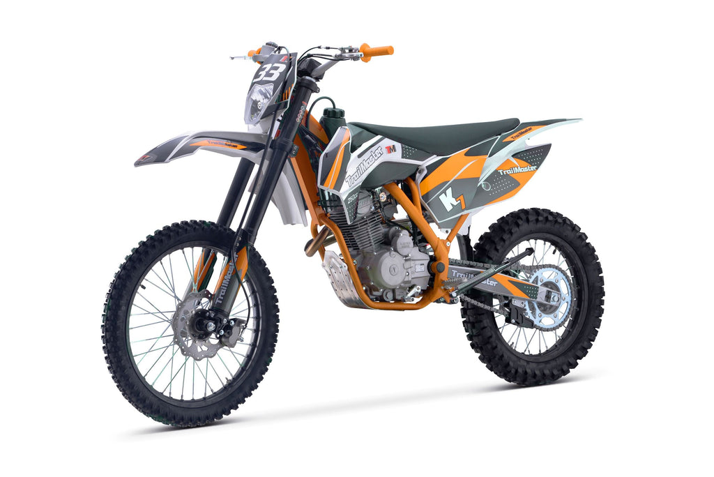 Trailmaster TM33 223cc Dirt Bike. LED Head Light, Manual 5 speed, 21 inch front tire, 37 inch seat height - Lee Motorsports