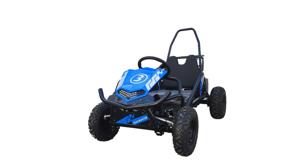 Trailmaster i3 Electric Kids Mini go kart, single seat, 500W DC, 3 speed setting,  max 10 MPH, Reverse, Adjustable Seat - Lee Motorsports